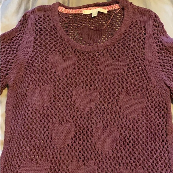 Lauren Conrad Maroon Sweater with heart detail - Picture 2 of 2